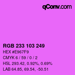 Farbcode: RGB 233 103 249 | qconv.com