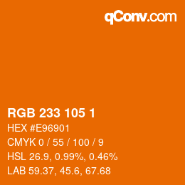 カラーコード: RGB 233 105 1 | qconv.com