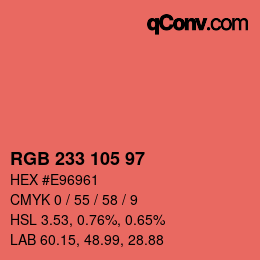 Color code: RGB 233 105 97 | qconv.com