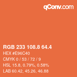 カラーコード: RGB 233 108.8 64.4 | qconv.com