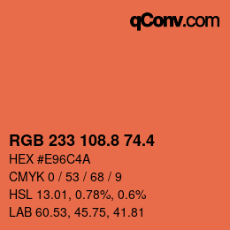 カラーコード: RGB 233 108.8 74.4 | qconv.com