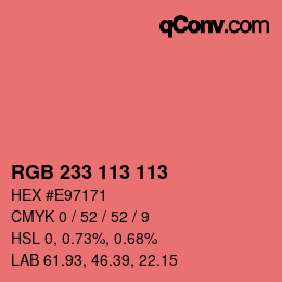 Color code: RGB 233 113 113 | qconv.com