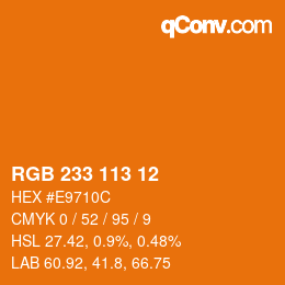Color code: RGB 233 113 12 | qconv.com