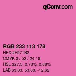 Color code: RGB 233 113 178 | qconv.com