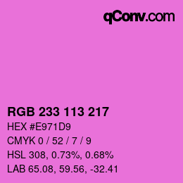 Color code: RGB 233 113 217 | qconv.com