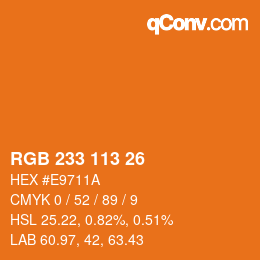 Color code: RGB 233 113 26 | qconv.com