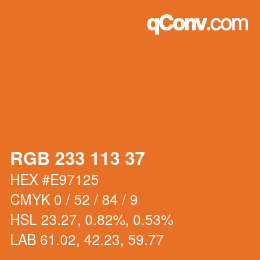 Color code: RGB 233 113 37 | qconv.com