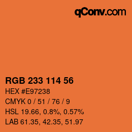 Color code: RGB 233 114 56 | qconv.com