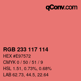 Color code: RGB 233 117 114 | qconv.com