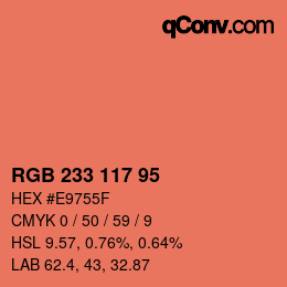 Farbcode: RGB 233 117 95 | qconv.com