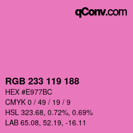 Color code: RGB 233 119 188 | qconv.com