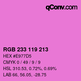 Color code: RGB 233 119 213 | qconv.com