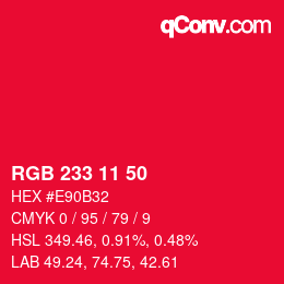 Color code: RGB 233 11 50 | qconv.com