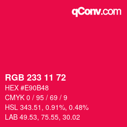 Color code: RGB 233 11 72 | qconv.com