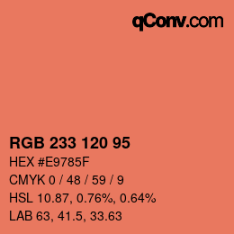 Farbcode: RGB 233 120 95 | qconv.com