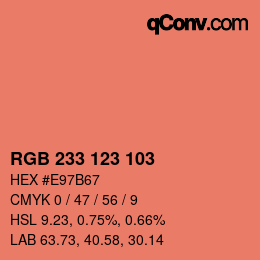 Color code: RGB 233 123 103 | qconv.com
