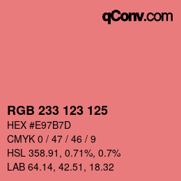 Color code: RGB 233 123 125 | qconv.com