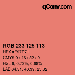 Color code: RGB 233 125 113 | qconv.com