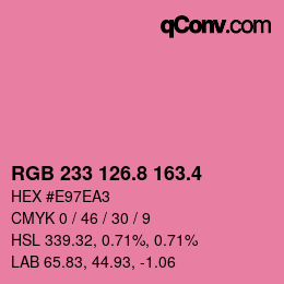 カラーコード: RGB 233 126.8 163.4 | qconv.com