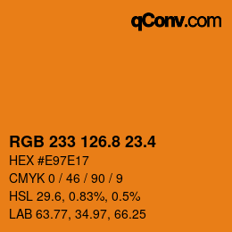 カラーコード: RGB 233 126.8 23.4 | qconv.com