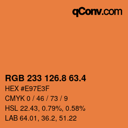 カラーコード: RGB 233 126.8 63.4 | qconv.com