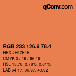 カラーコード: RGB 233 126.8 78.4 | qconv.com
