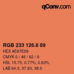 カラーコード: RGB 233 126.8 89 | qconv.com