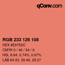 Farbcode: RGB 233 126 108 | qconv.com