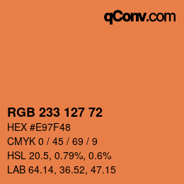 Color code: RGB 233 127 72 | qconv.com