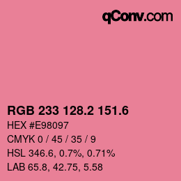 カラーコード: RGB 233 128.2 151.6 | qconv.com