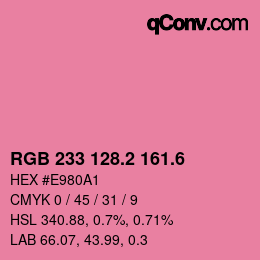 カラーコード: RGB 233 128.2 161.6 | qconv.com
