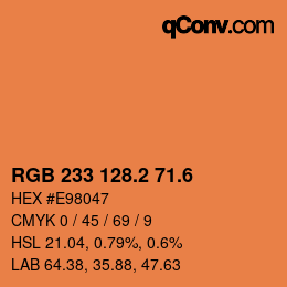 カラーコード: RGB 233 128.2 71.6 | qconv.com