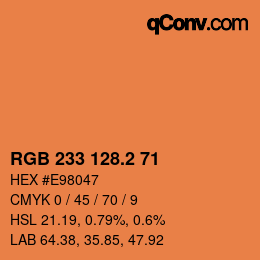 Color code: RGB 233 128.2 71 | qconv.com