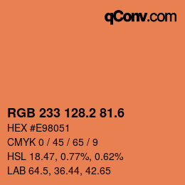 カラーコード: RGB 233 128.2 81.6 | qconv.com