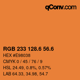 カラーコード: RGB 233 128.6 56.6 | qconv.com
