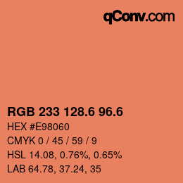 カラーコード: RGB 233 128.6 96.6 | qconv.com