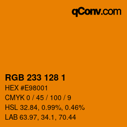 Color code: RGB 233 128 1 | qconv.com