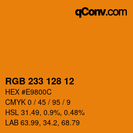 Color code: RGB 233 128 12 | qconv.com