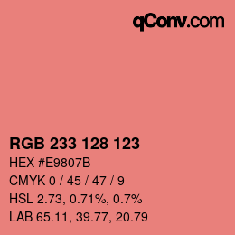 Color code: RGB 233 128 123 | qconv.com