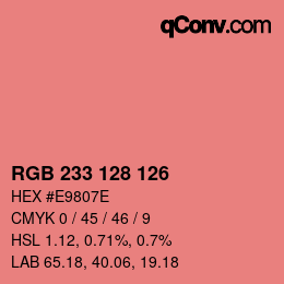 Color code: RGB 233 128 126 | qconv.com