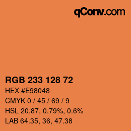 Color code: RGB 233 128 72 | qconv.com