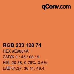 Color code: RGB 233 128 74 | qconv.com