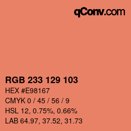 Color code: RGB 233 129 103 | qconv.com