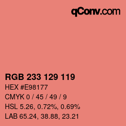 Farbcode: RGB 233 129 119 | qconv.com