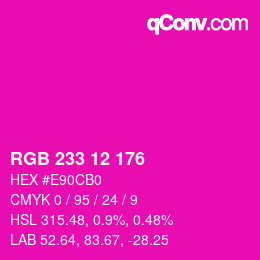 Color code: RGB 233 12 176 | qconv.com