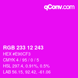 カラーコード: RGB 233 12 243 | qconv.com
