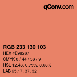Color code: RGB 233 130 103 | qconv.com