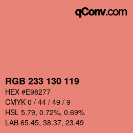 Color code: RGB 233 130 119 | qconv.com