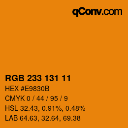 Color code: RGB 233 131 11 | qconv.com