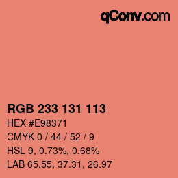 Color code: RGB 233 131 113 | qconv.com